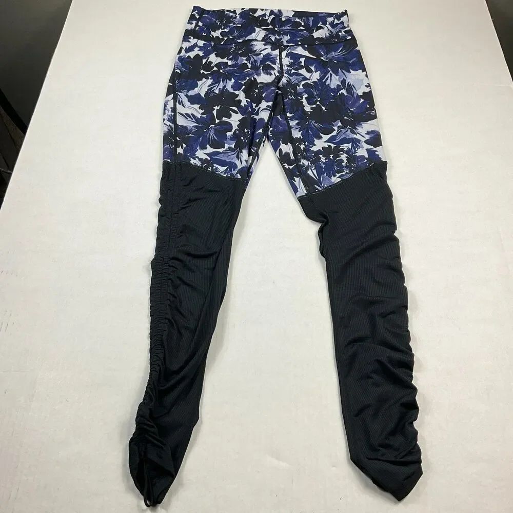 Fabletics Womens Cashel Foldover Yoga Leggings Floral Print High Waisted MEDIUM